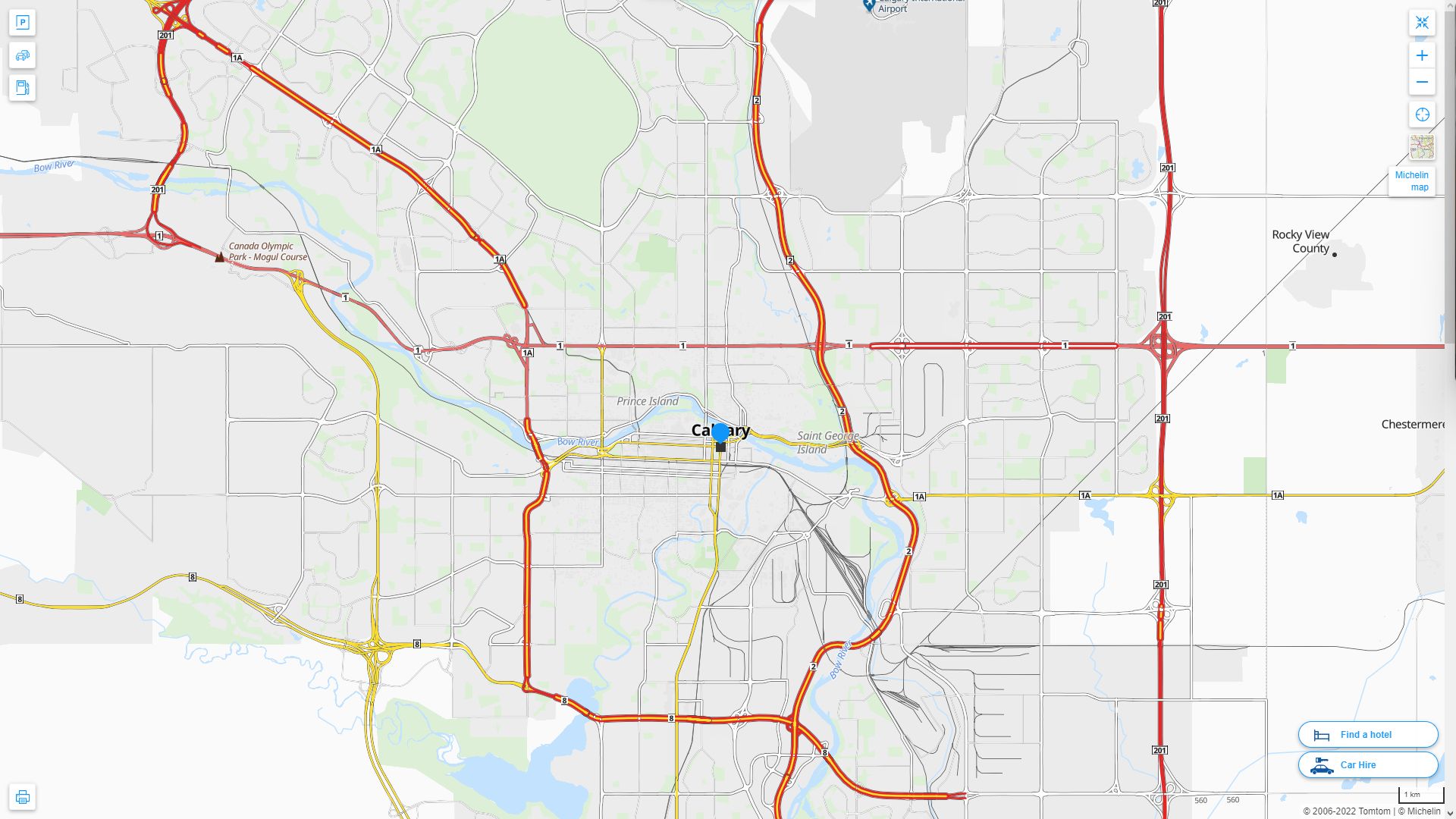 Calgary Canada Autoroute et carte routiere